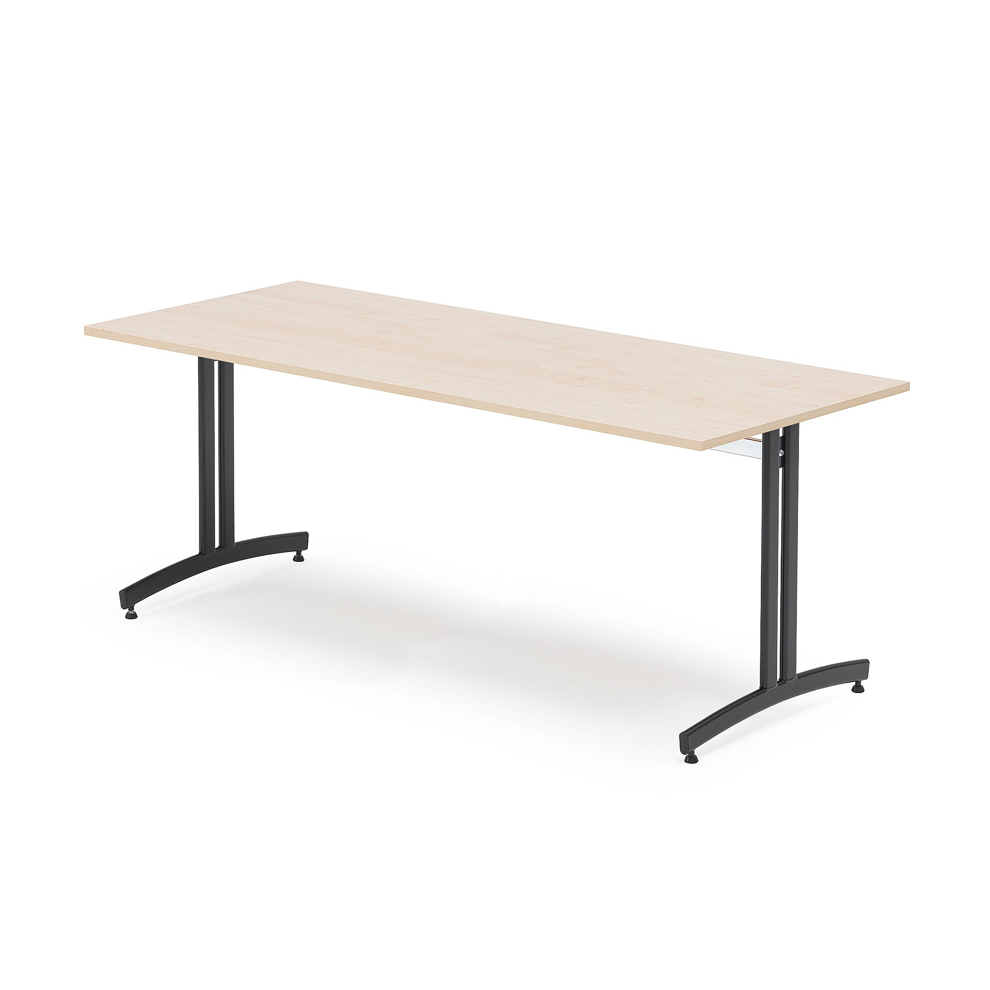 Stôl SANNA, 1800x800x720 mm, čierna/breza