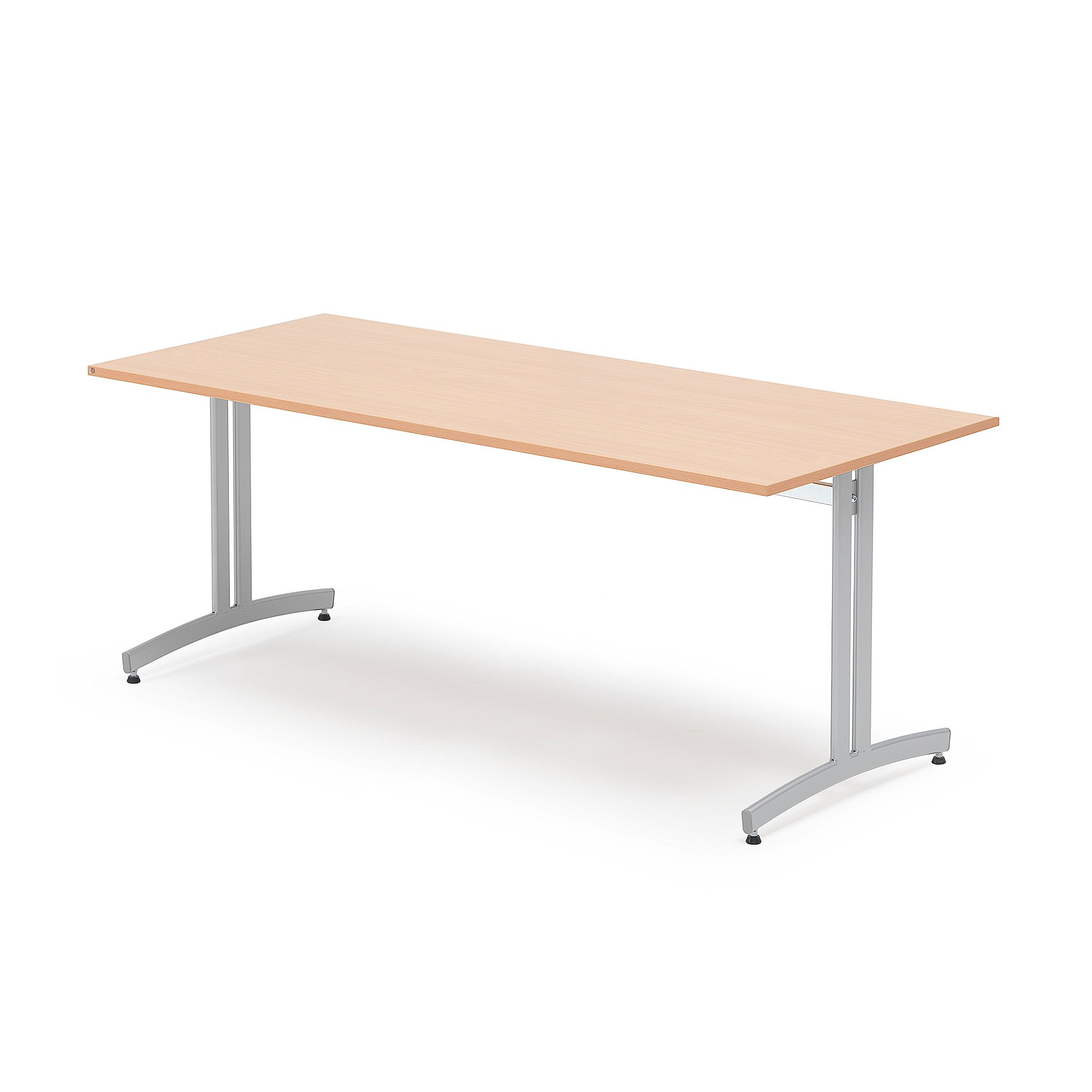 Stôl SANNA, 1800x800x720 mm, strieborná/buk
