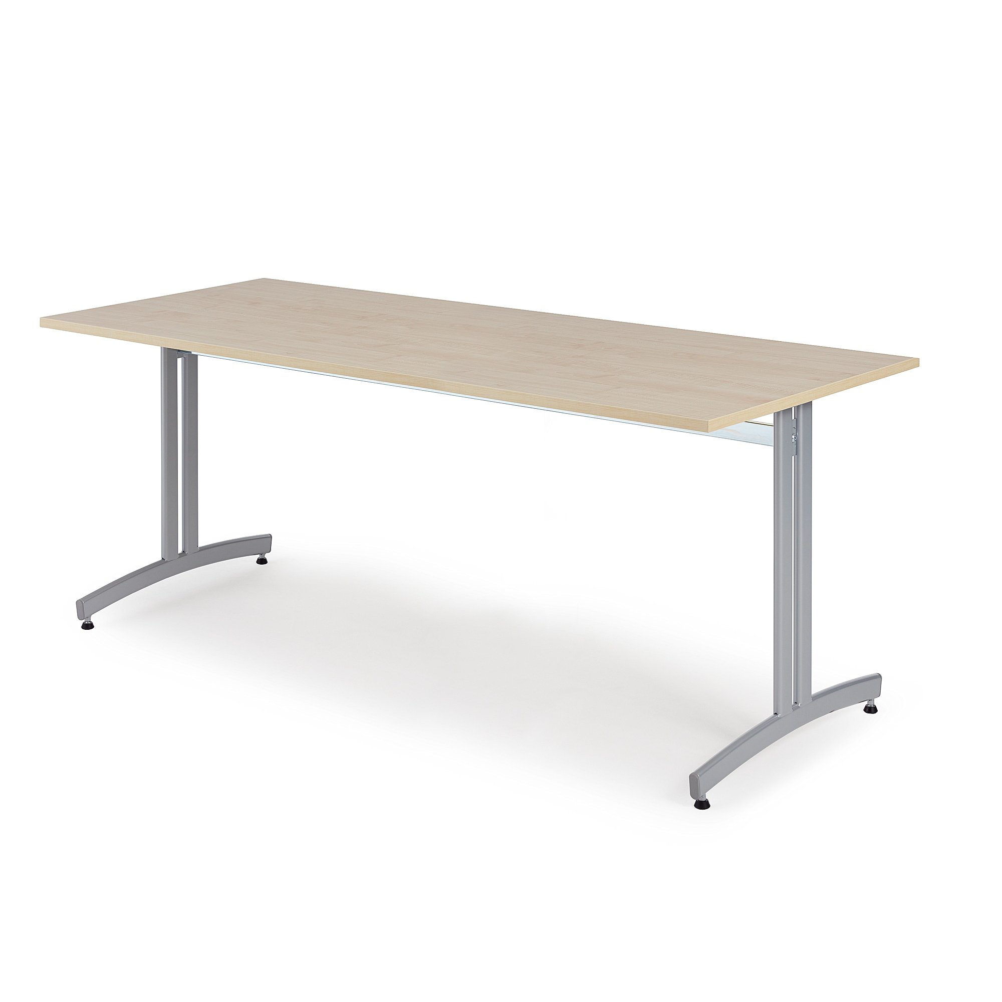 Stôl SANNA, 1800x800x720 mm, strieborná/breza
