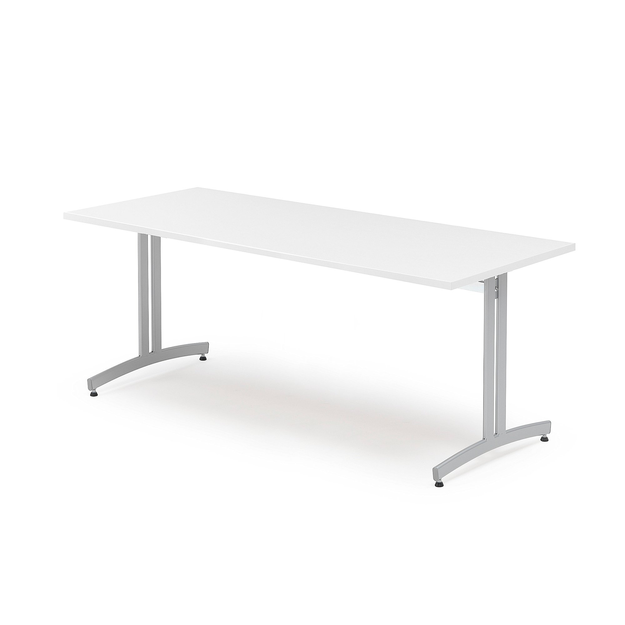 Stôl SANNA, 1800x800x720 mm, strieborná/biela