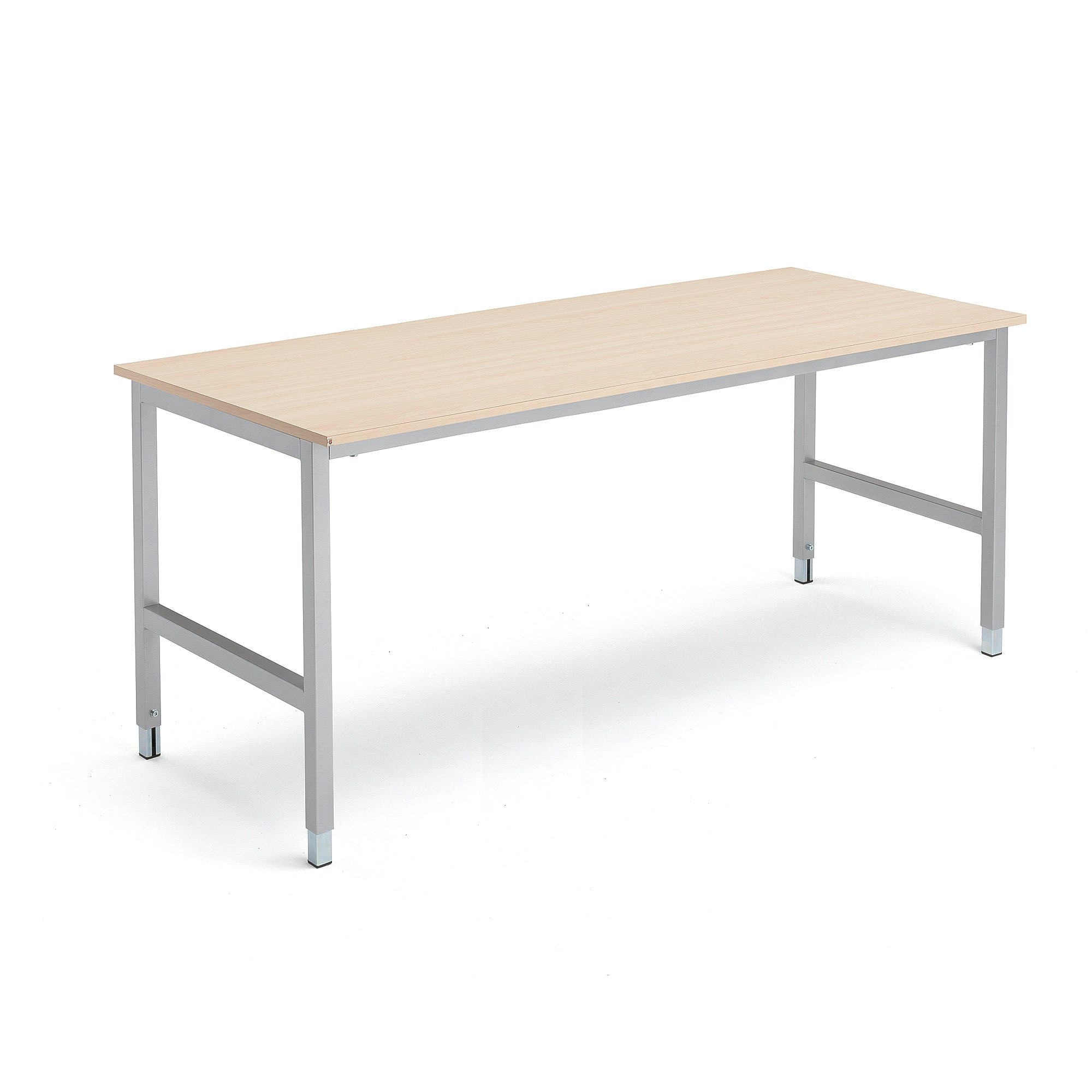 Pracovný stôl OPTION, 1800x800x720-900 mm, breza, strieborná