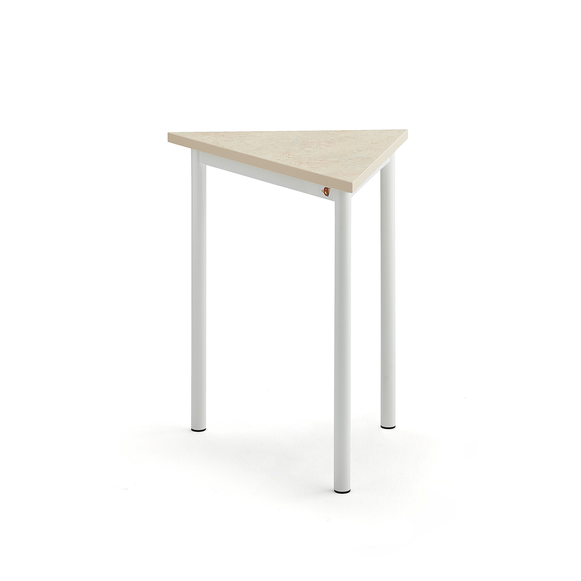 Stôl SONITUS TRIANGEL, 700x600x720 mm, linoleum - béžová, biela
