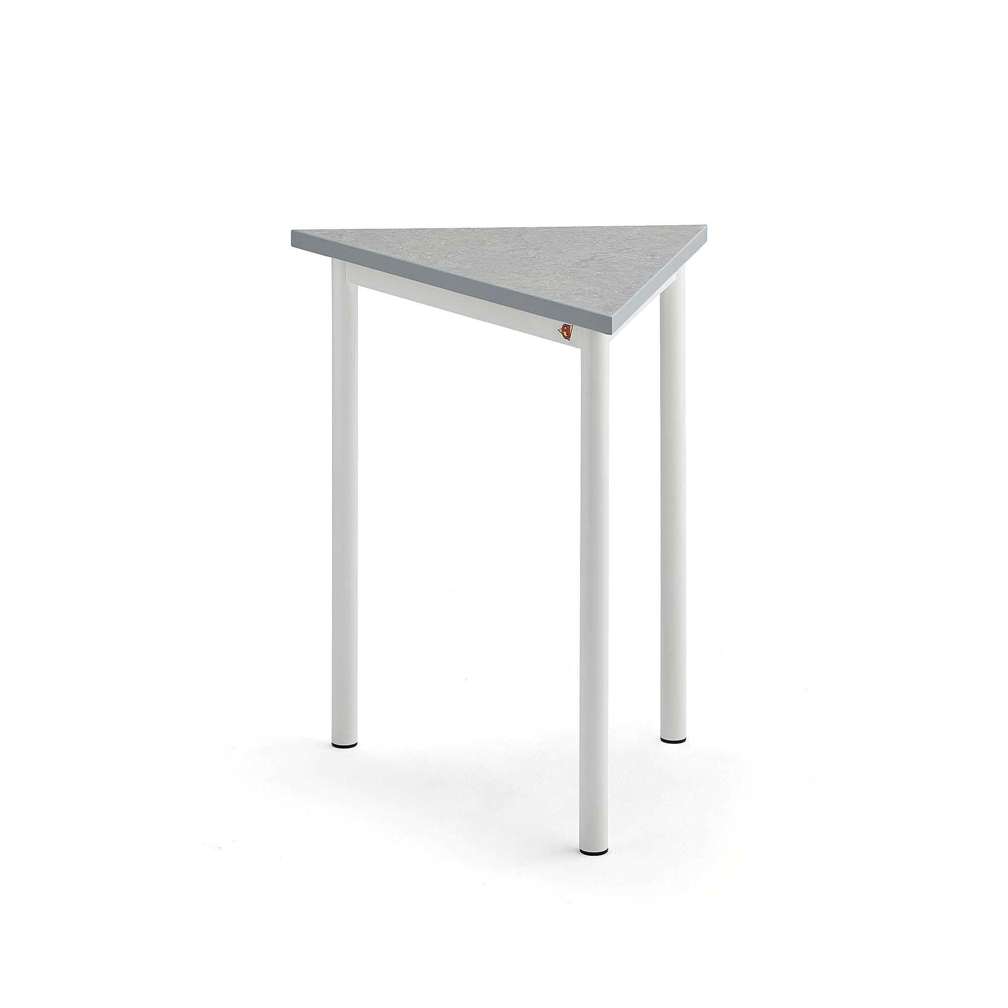 Stôl SONITUS TRIANGEL, 700x600x720 mm, linoleum - šedá, biela