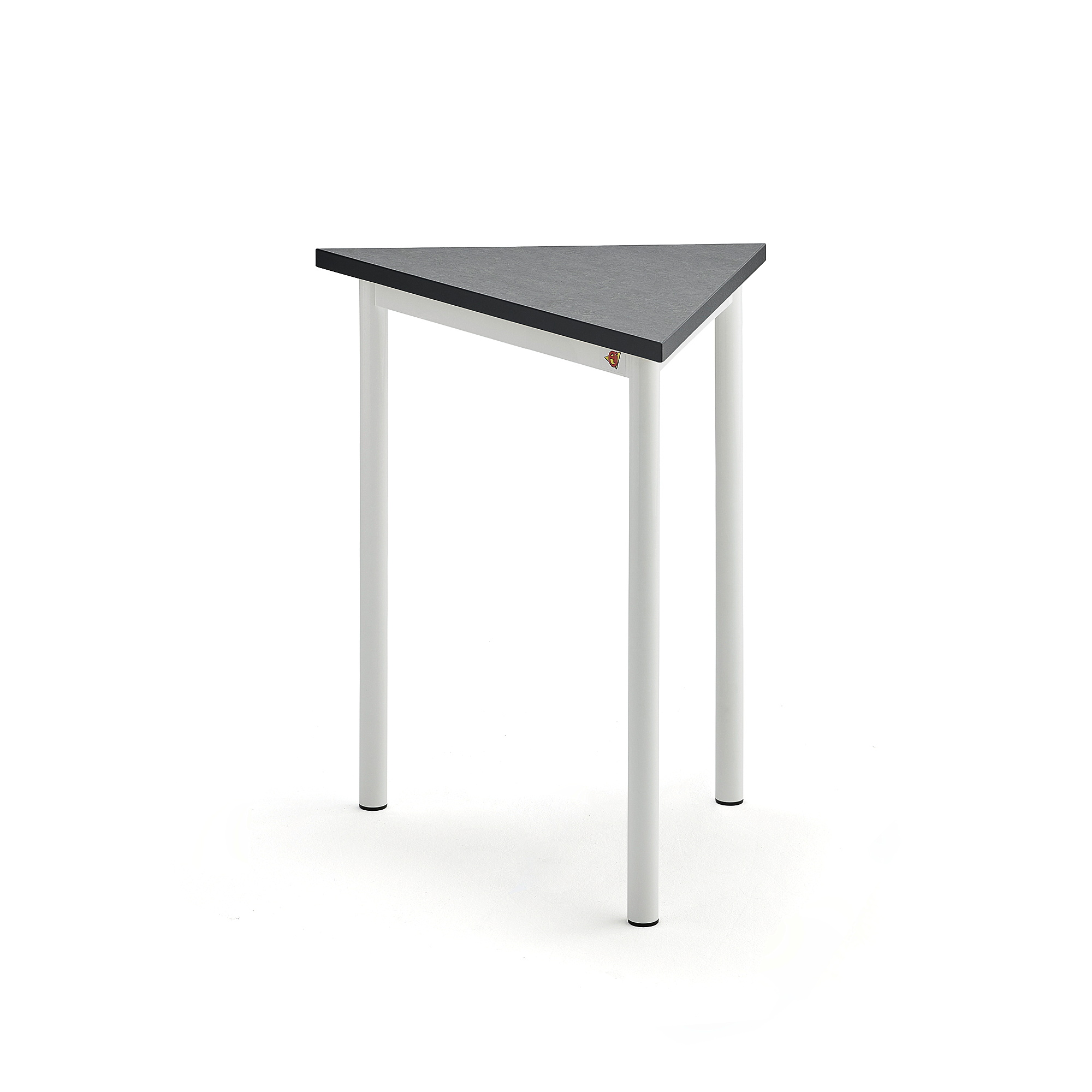 Stôl SONITUS TRIANGEL, 700x600x720 mm, linoleum - tmavošedá, biela