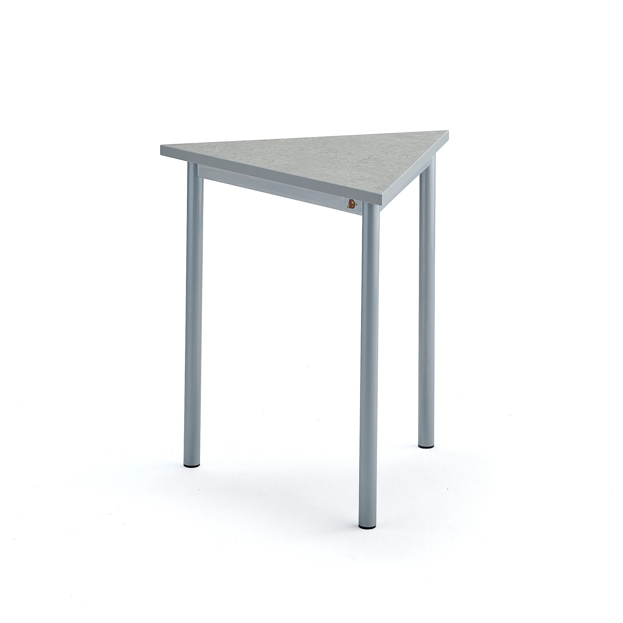 Stôl SONITUS TRIANGEL, 700x700x720 mm, linoleum - šedá, strieborná