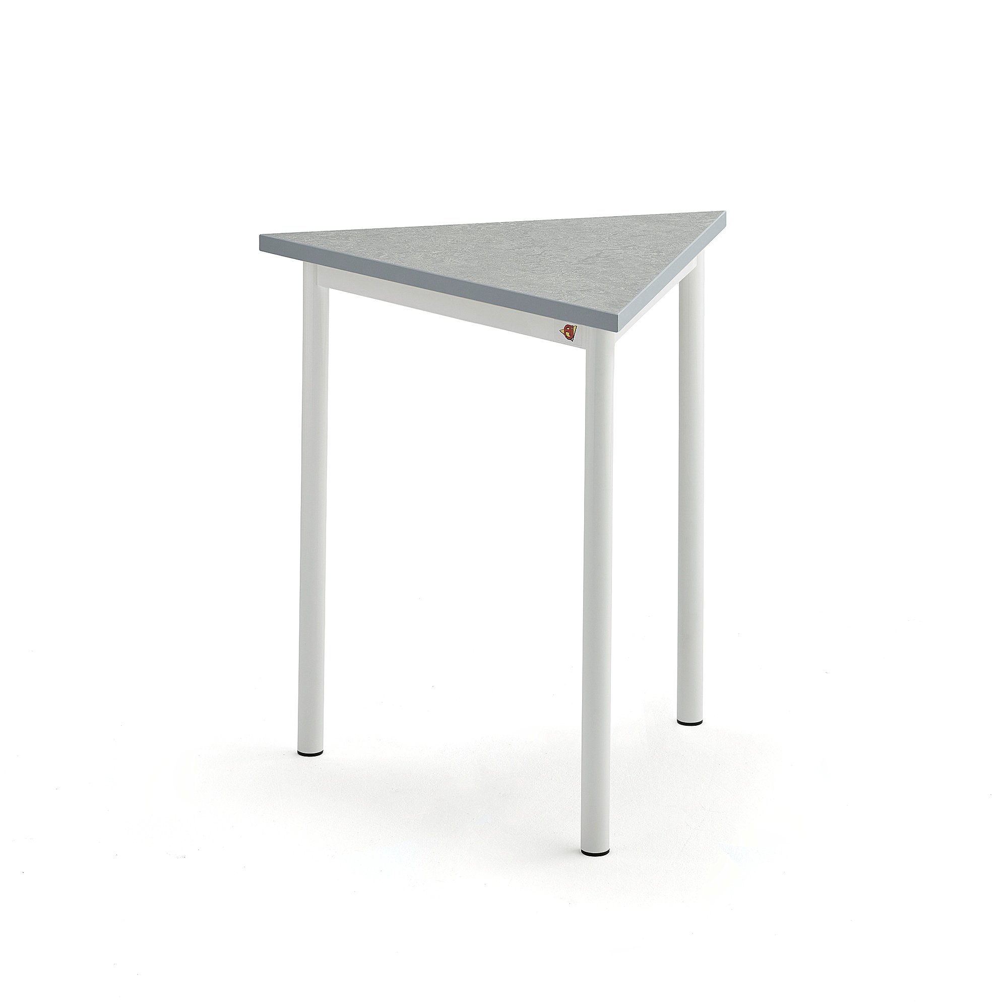Stôl SONITUS TRIANGEL, 700x700x720 mm, linoleum - šedá, biela