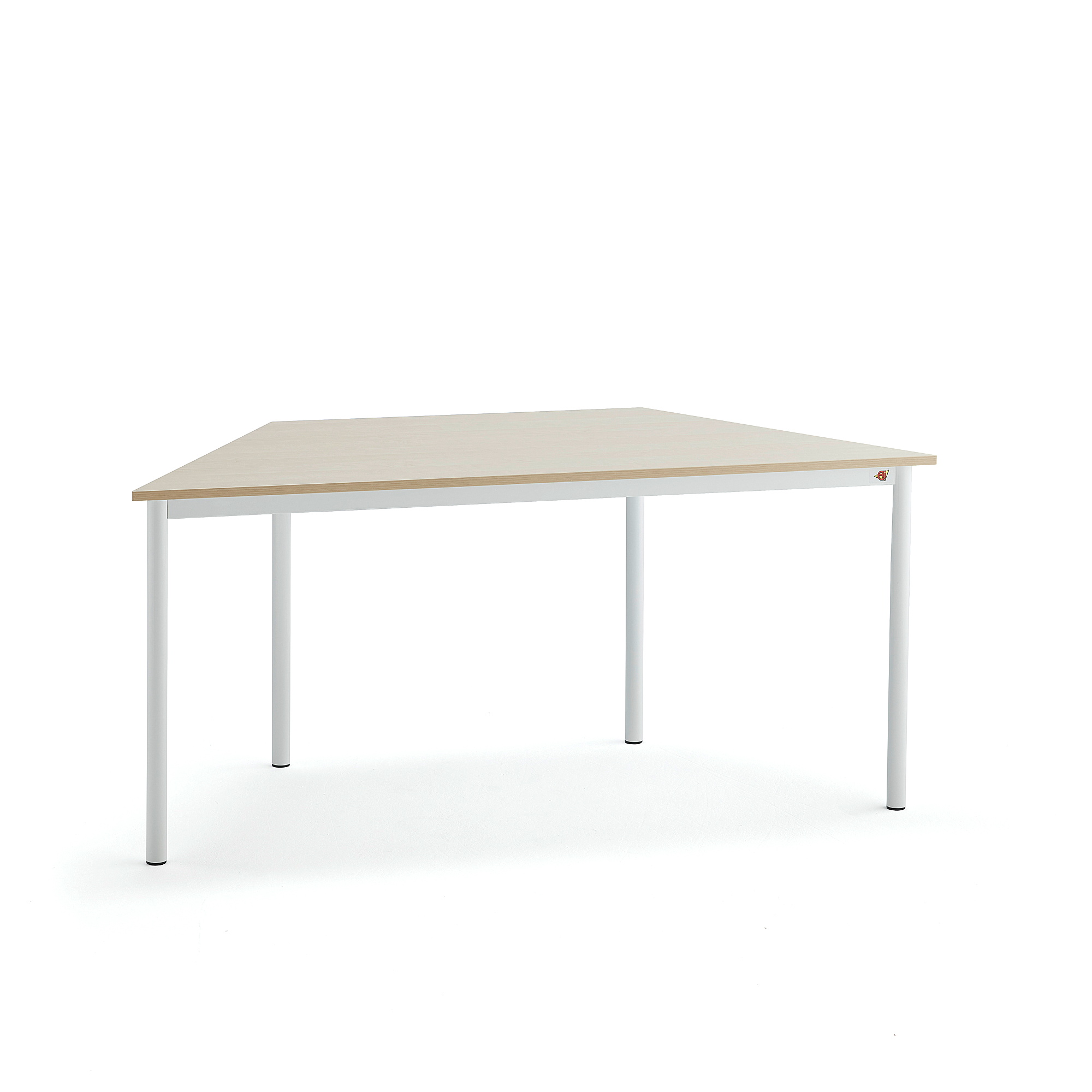 Stôl SONITUS TRAPETS, 1600x800x720 mm, HPL - breza, biela
