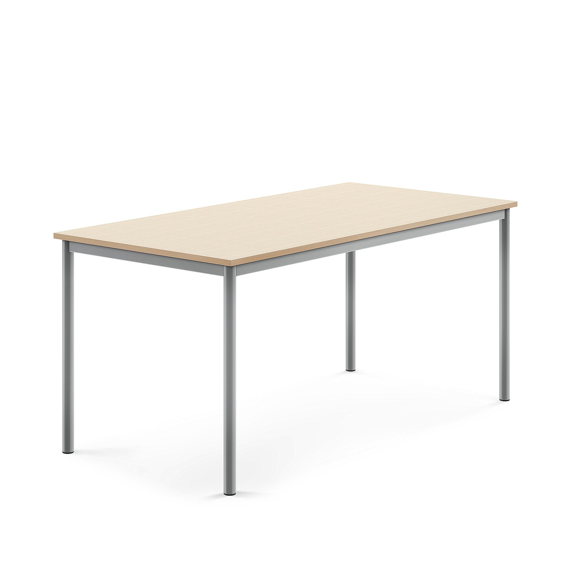 Stôl BORÅS, 1600x800x720 mm, laminát - breza, strieborná