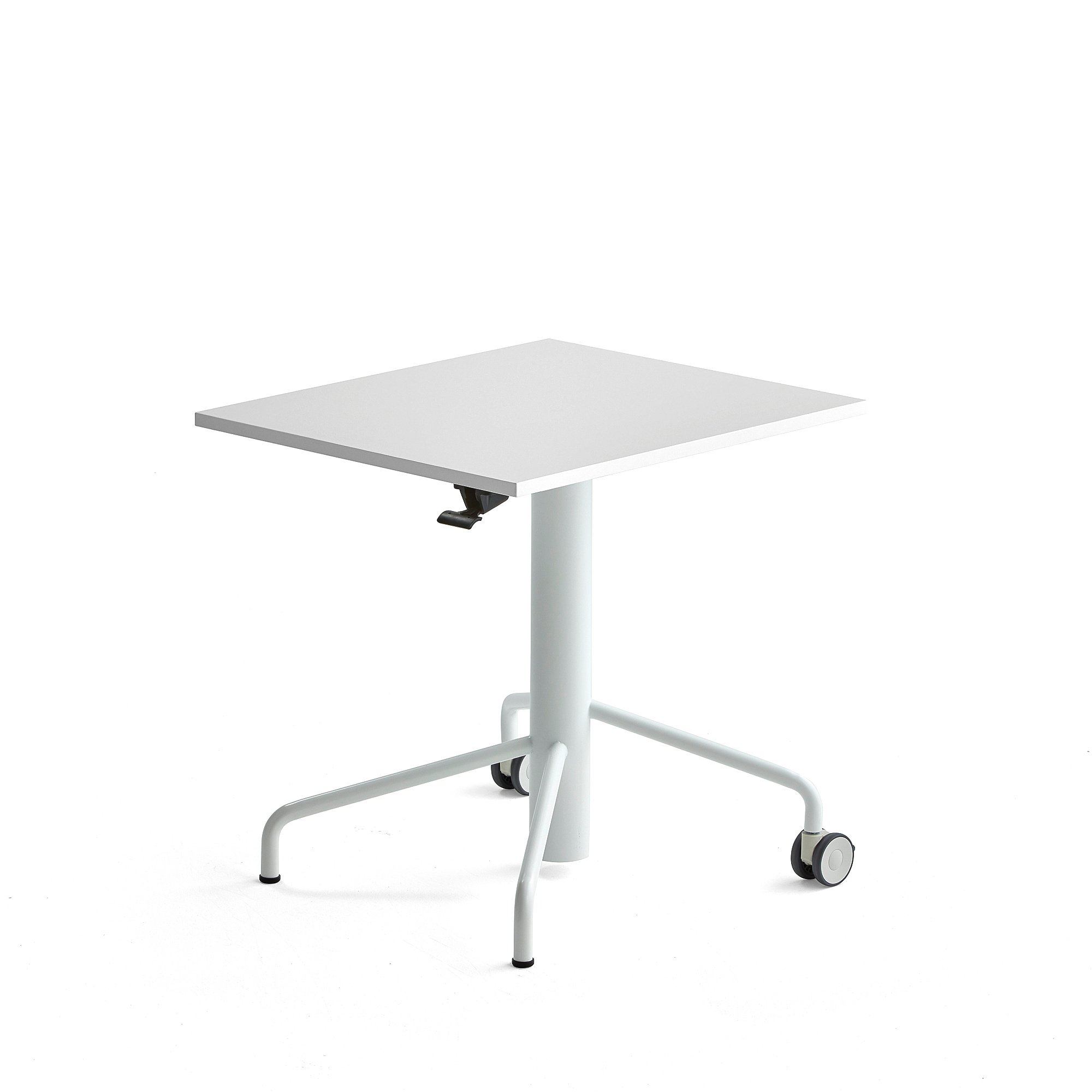 Výškovo nastaviteľný stôl ARISE, 600x700 mm, laminát - biela, biela