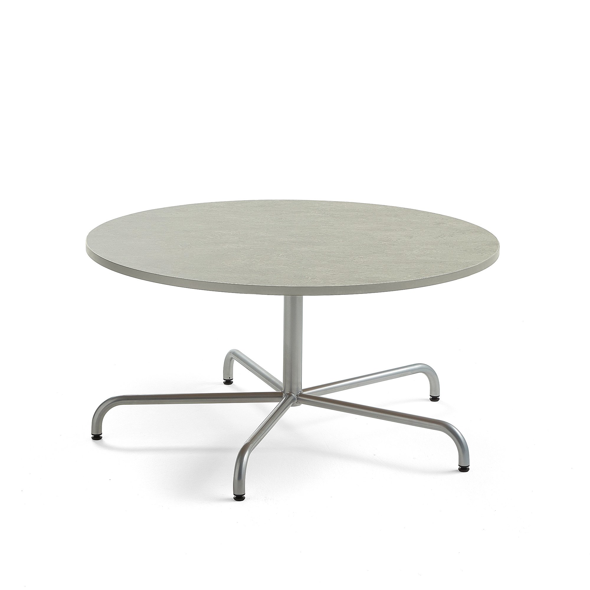 Stôl PLURAL, Ø1200x600 mm, linoleum - šedá, strieborná