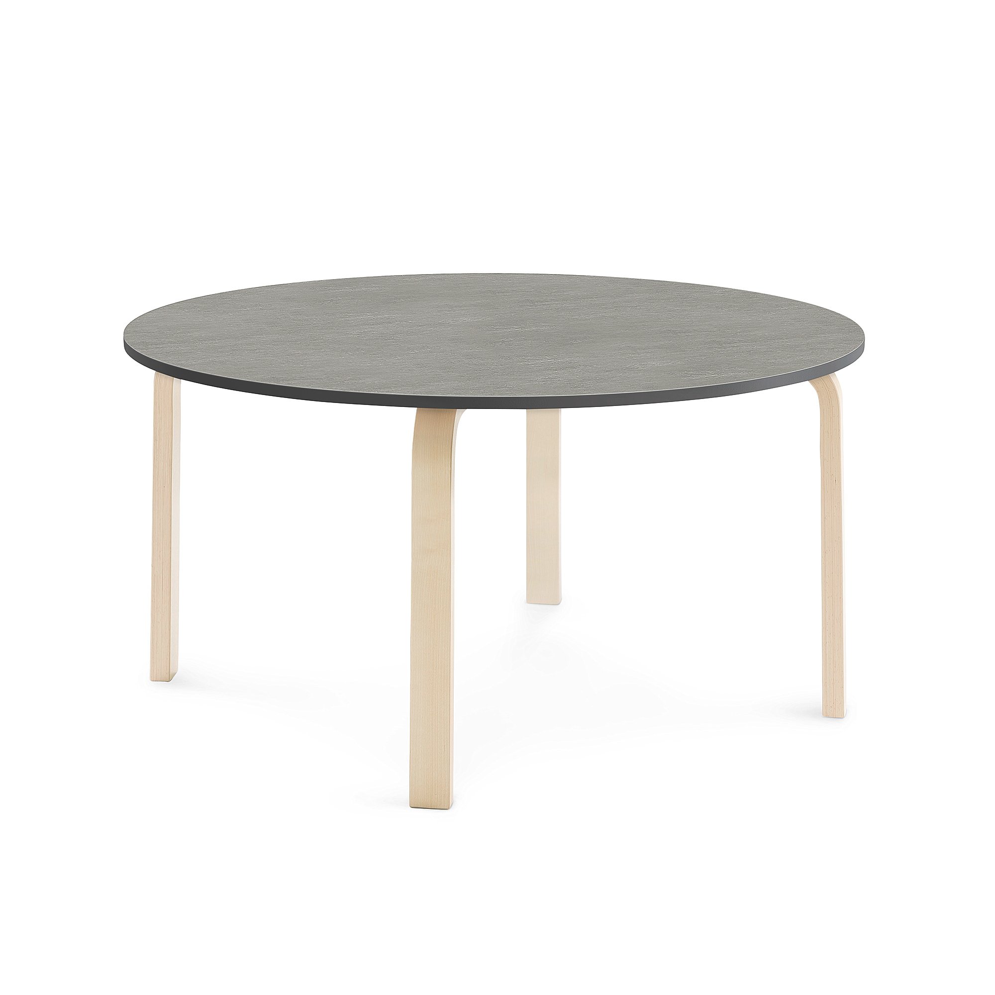 Stôl ELTON, Ø 1200x590 mm, linoleum - tmavošedá, breza