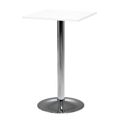 Barový stôl BIANCA, 700x700 mm, biely, chrómová podnož