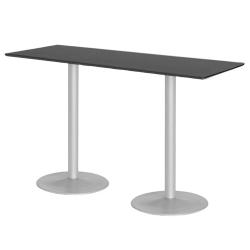Barový stôl BIANCA, 1800x700 mm, čierny, šedá podnož
