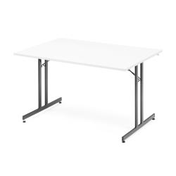 Skladací rokovací stôl EMILY, 1200x800 mm, biela/čierna