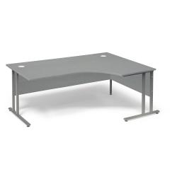 Kancelársky pracovný stôl FLEXUS, pravý rohový, 1800x1200 mm, šedý